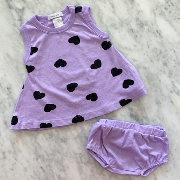 Little Mish Purple Heart Top Dress with Hearts - Picture 2 of 7